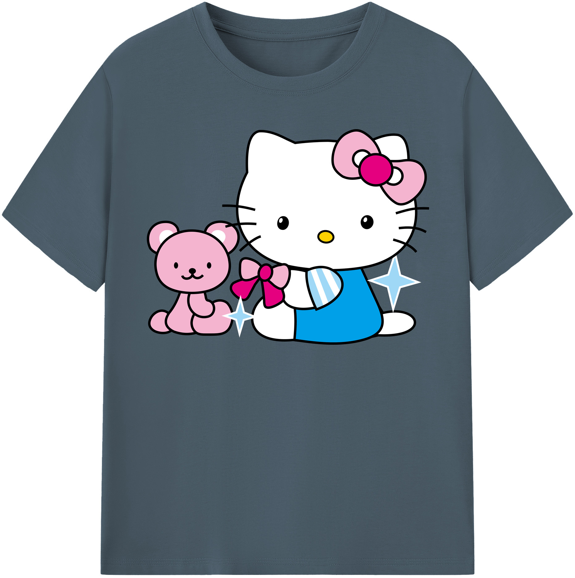 （画像用） Hello Kitty ハローキティ 綿100％半袖Tシャツ（フロントプリント）